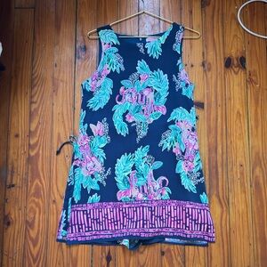 Tropical Print Sleeveless Romper